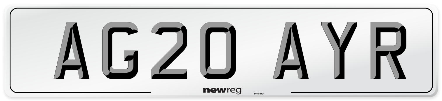 AG20 AYR Number Plate from New Reg
